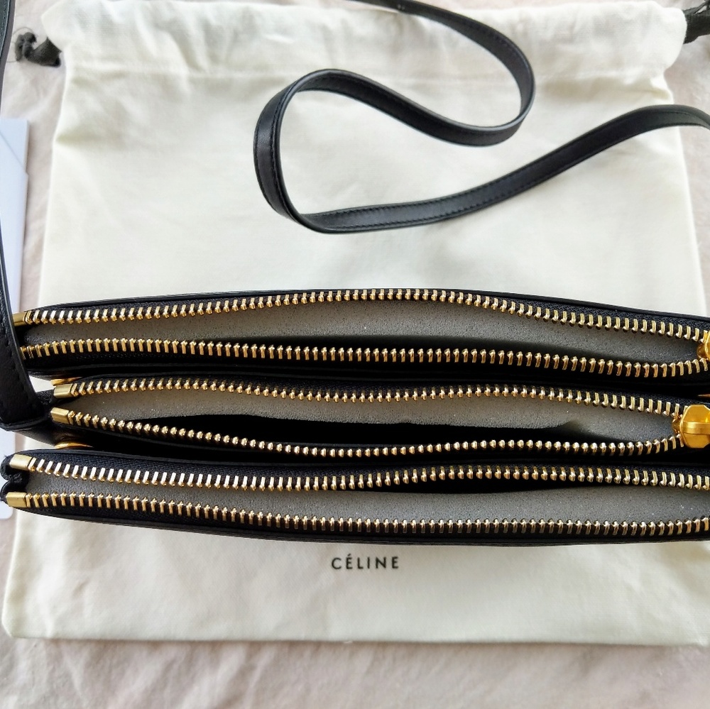 NWT AUTH CELINE Black Trio Crossbody Bag - Picture 6 of 8
